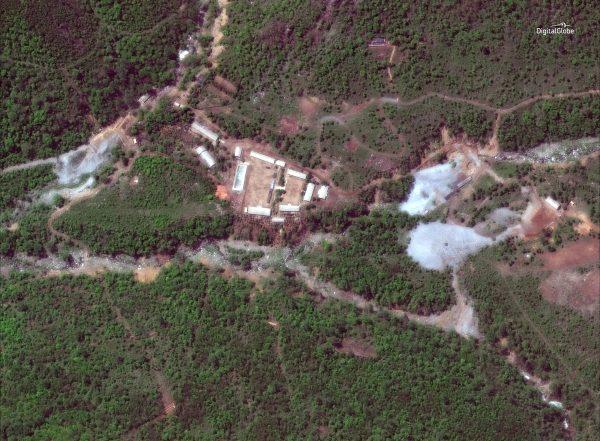 North Korea's Punggye-ri nuclear test facility is shown in this DigitalGlobe satellite image in North Hamgyong Province, North Korea on May 23, 2018. (Satellite image ©2018 DigitalGlobe, a Maxar company/Handout via Reuters)