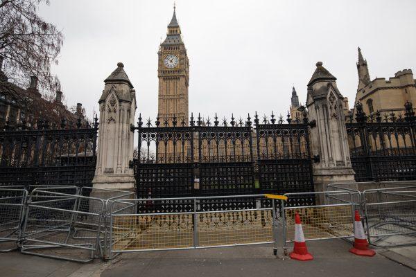 The Carriage Gates outside the Houses of Parliament which Khalid Masood was able to enter during his attack in Westminster, London, on March 24, 2017. (Jack Taylor/Getty Images)