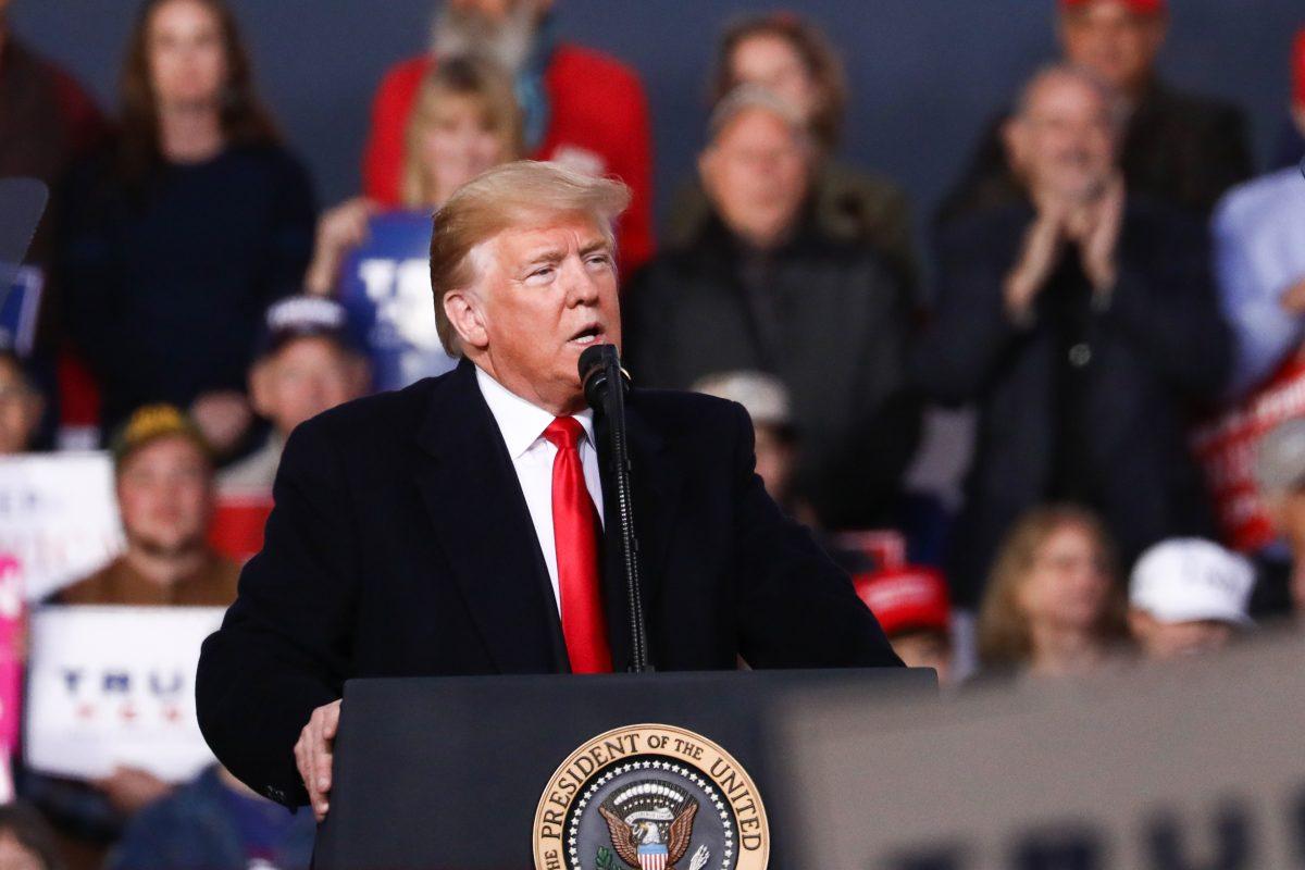 President Donald Trump at a Make America Great Again rally in Missoula, Mont., on Oct. 18, 2018. (Charlotte Cuthbertson/The Epoch Times)