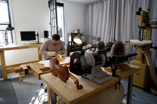 Paul Crowley in his workshop. (Shenghua Sung/The Epoch Times)