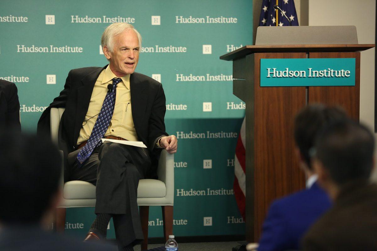 Perry Link, emeritus professor of East Asian Studies at Princeton University, speaking at the "Mark Palmer Forum: China's Global Challenge to Democratic Freedom" at the Hudson Institute in Washington on Oct. 24, 2018. (York Du/NTD)