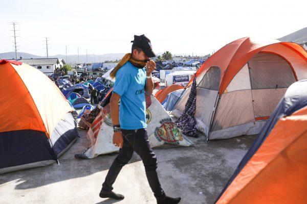 The new migrant camp, 10 miles from the U.S. border, in the Mariano Matamoros neighborhood of Tijuana, Mexico, on Dec. 2, 2018. (Charlotte Cuthbertson/The Epoch Times)