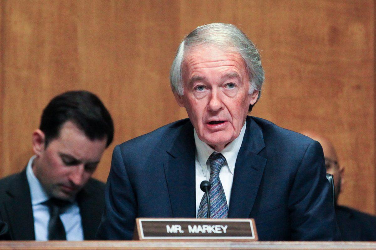 Sen. Edward Markey (D-Mass.) speaks at the Senate subcommittee hearing on "The China Challenge, Part 3: Democracy, Human Rights, and the Rule of Law" on Dec. 4, 2018. (Jennifer Zeng/The Epoch Times)