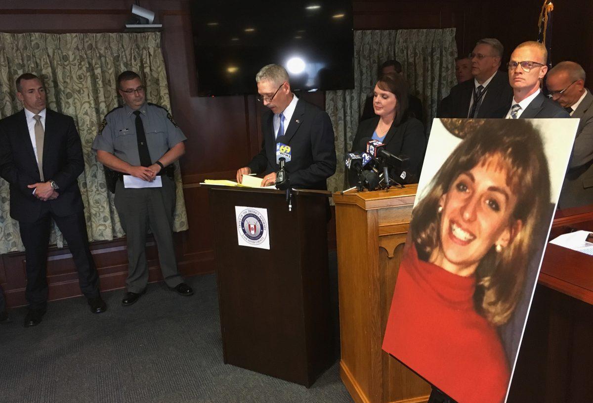 In this June 25, 2018 file photo, Lancaster County District Attorney Craig Stedman announces charges in a 1992 cold case killing during a news conference at the Lancaster County Courthouse in Lancaster, Pa. (AP Photo/Mark Scolforo)