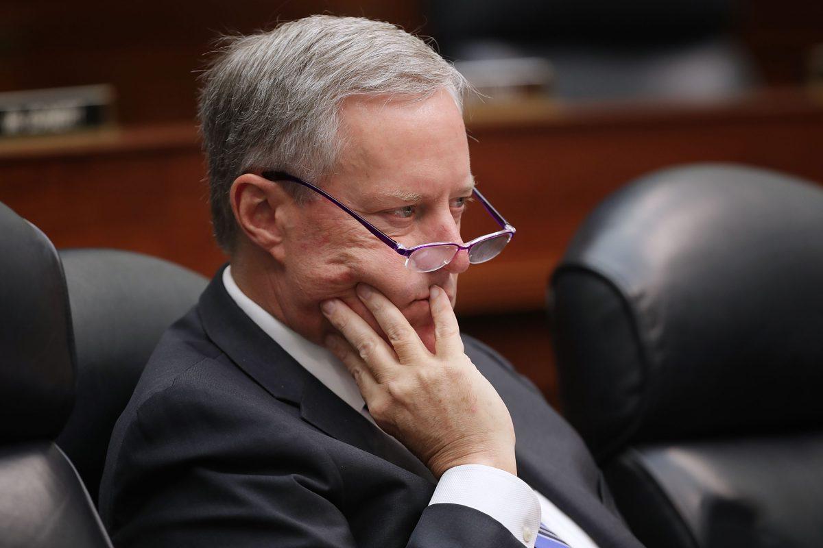 House Oversight and Government Reform Committee member Rep. Mark Meadows (R-N.C.) listens to testimony from Deputy Assistant FBI Director Peter Strzok during a joint hearing of his committee and the House Judiciary Committee in the Rayburn House Office Building on Capitol Hill  on July 12, 2018. (Chip Somodevilla/Getty Images)