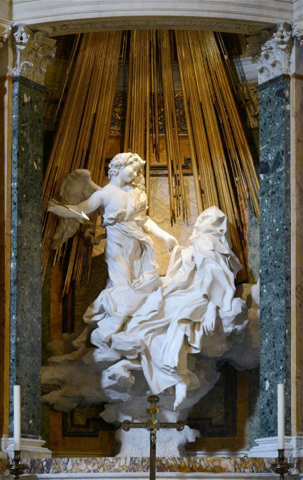“Ecstasy of Saint Teresa,” 1647–1652, Gian Lorenzo Bernini. Cornaro Chapel, Santa Maria della Vittoria, Rome. (Public Domain)