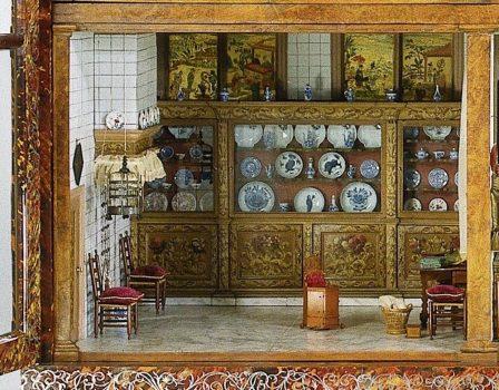 The kitchen of the Oortman dollhouse. Rijksmuseum, Amsterdam. (Public Domain)