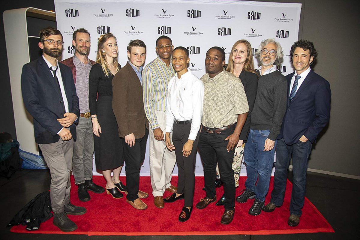 (L–R) Cast and production staff for the film: Steven Klein, Graham Edward Lebron, Suzannah Herbert, Teague Berres, Jaquan Rhodes, Jailen Young, Jamario Rowe, Lauren Belfer, Sinisa Kukic, and Pablo Proenza. (Terry Dudley/A Firefly Theater Films)