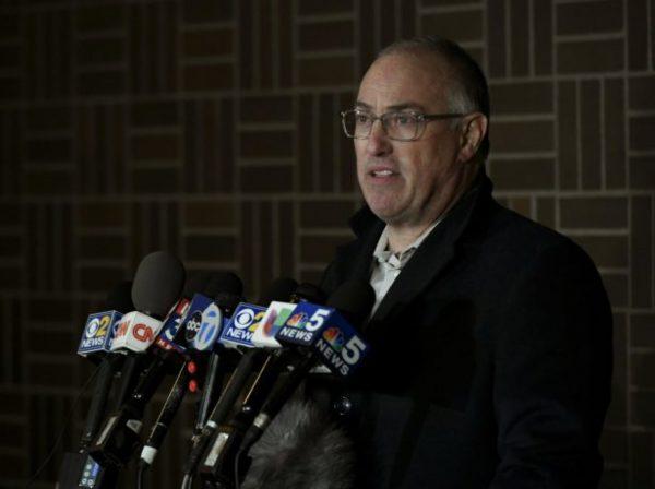Singer R. Kelly's attorney Steve Greenberg speaks to the media after Kelly surrendered to the police in Chicago on Feb. 22, 2019. (Paul Beaty/AP)