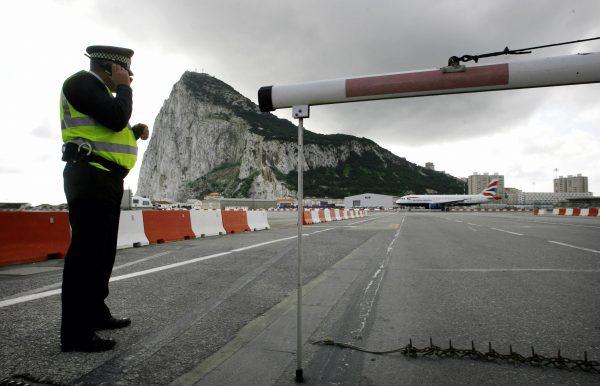 A British Airways plane arrives at the airport in Gibraltar, in Dec. 16, 2006. (Jose Luis Roca/AFP/Getty Images)