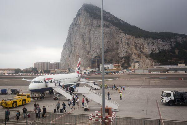 A British Airways flight from London arrives in Gibraltar on Sept. 11, 2018. (Matt Cardy/Getty Images)