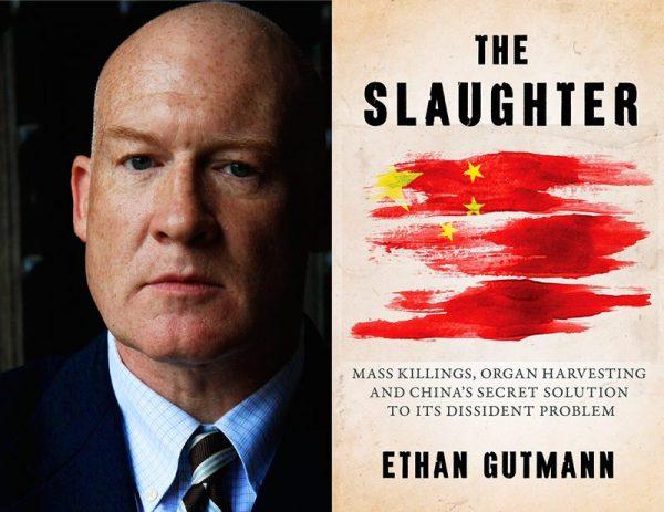 Ethan Gutmann and his book, "The Slaughter," which provides critical evidence about organ harvesting. (The Epoch Times)