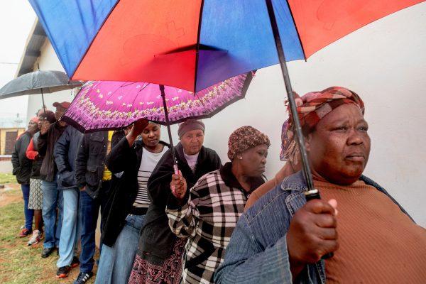 People queue to vote for South Africa's national and provincial elections at a polling station in the Tlhabologang township in Coligny, on May 8, 2019. -(Luca Sola/AFP/Getty Images)