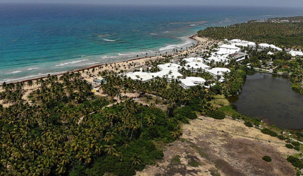 An aerial view from a drone shows the grounds of the Excellence resort in Punta Cana, Dominican Republic, on June 21, 2019. (Joe Raedle/Getty Images)