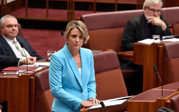 Labor Senator for NSW Kristina Keneally delivers her first speech in the Australian Senate on March 27, 2018 in Canberra, Australia. (Michael Masters/Getty Images)