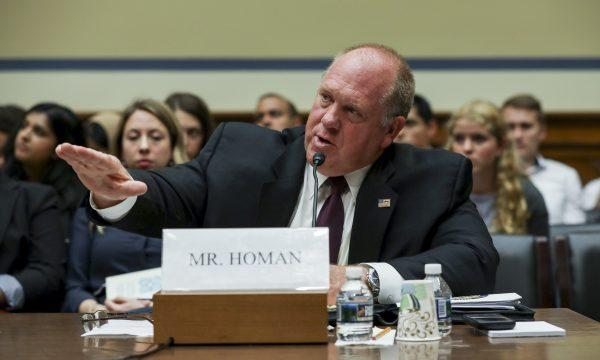 Former acting ICE Director Tom Homan testifies at a House hearing in front of the Committee on Oversight and Reform, in Washington on July 12, 2019. (Charlotte Cuthbertson/The Epoch Times)