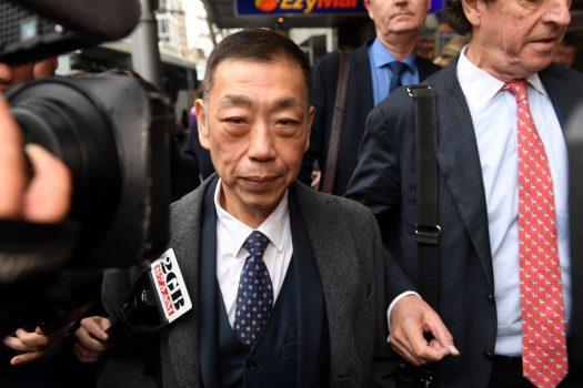 Ernest Wong leaves the NSW Independent Commission Against Corruption (ICAC) public inquiry into allegations concerning political donations in Sydney on Aug. 30, 2019. (AAP Image/Dean Lewins)