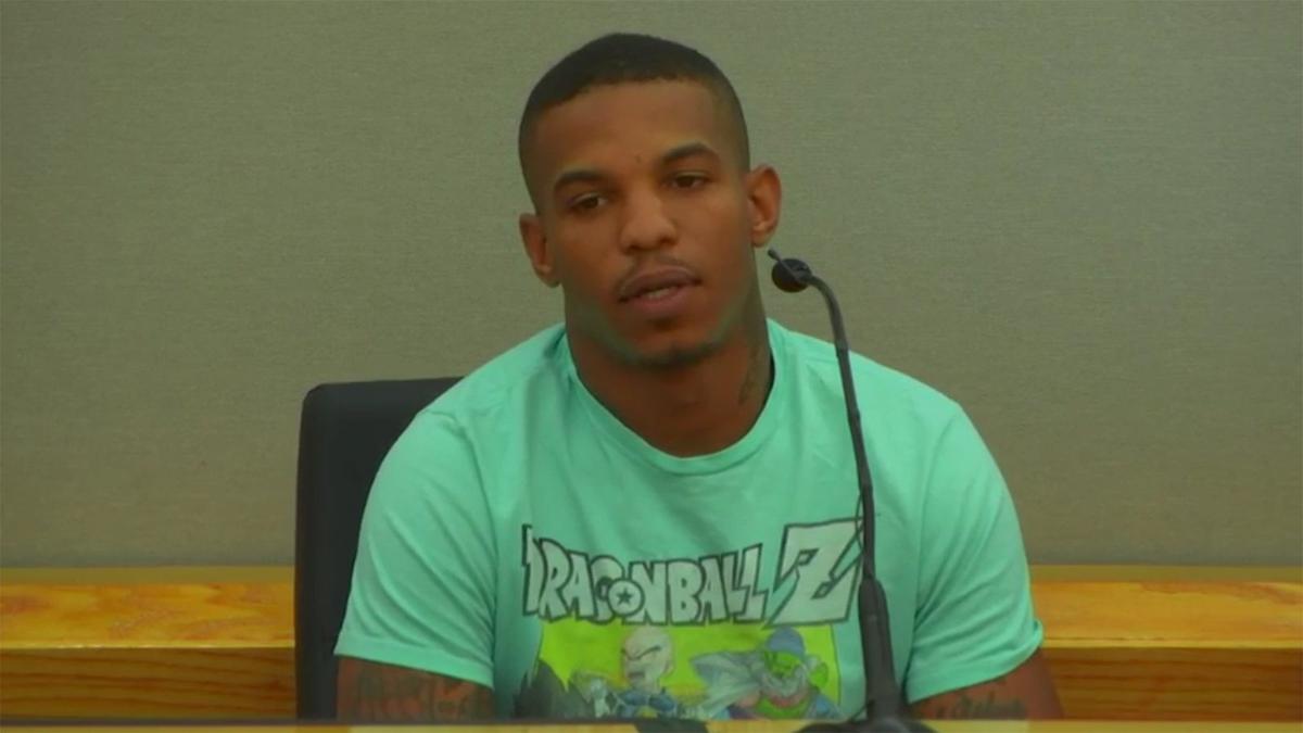 Joshua Brown teared up as he testified last month in the murder trial of a former Dallas police officer convicted of shooting and killing their neighbor in his own home. (Pool via CourtTV)
