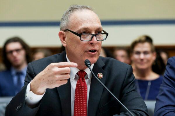 Rep. Andy Biggs (R-Ariz.) testifies at a House hearing in front of the Committee on Oversight and Reform, in Washington on July 12, 2019. (Charlotte Cuthbertson/The Epoch Times)