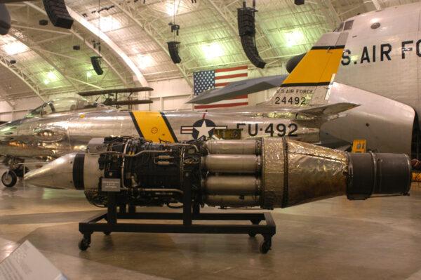 General Electric J-47-27 jet engine at the National Museum of the United States Air Force in Dayton, Ohio. (U.S. Air Force photo)