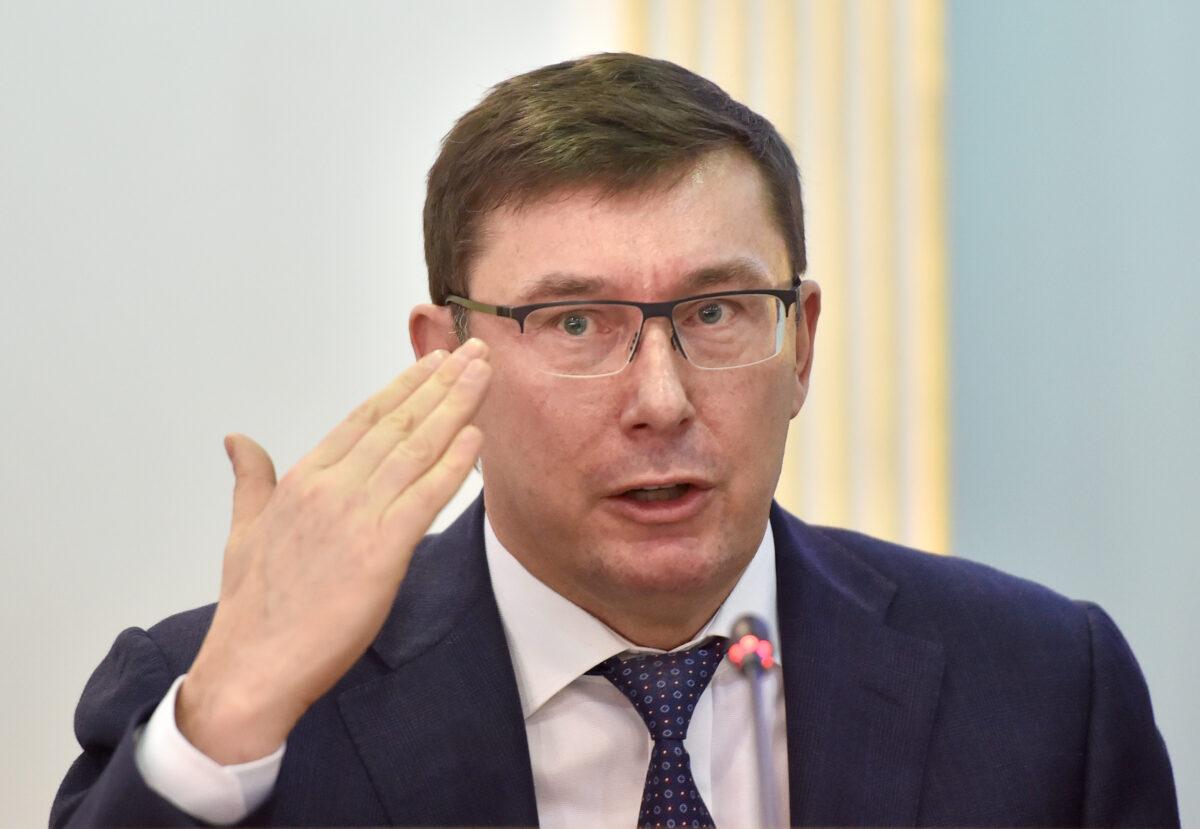 Prosecutor General of Ukraine Yuriy Lutsenko gives a press conference in Kiev on the upcoming March 31 presidential elections in the country on March 12, 2019. (Sergei Supinsky/AFP via Getty Images)