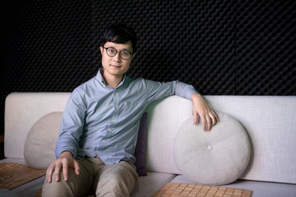 Ventus Lau, pro-democracy activist, pictured at a studio in Hong Kong, on Dec. 18, 2019. (Gordon Yu/The Epoch Times)