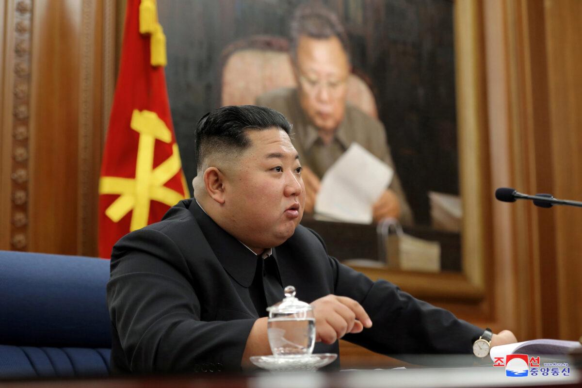 North Korean leader Kim Jong Un speaks during the Third Enlarged Meeting of the Seventh Central Military Commission of the Workers' Party of Korea in this undated photo released by North Korea's Korean Central News Agency on Dec. 22, 2019. (KCNA via Reuters)