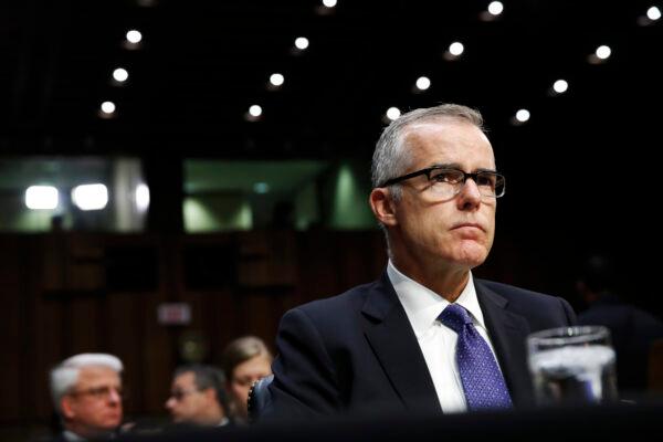 Then-Acting FBI Director Andrew McCabe listens during a Senate Intelligence Committee hearing on Capitol Hill in Washington on May 11, 2017. (Jacquelyn Martin/AP Photo)