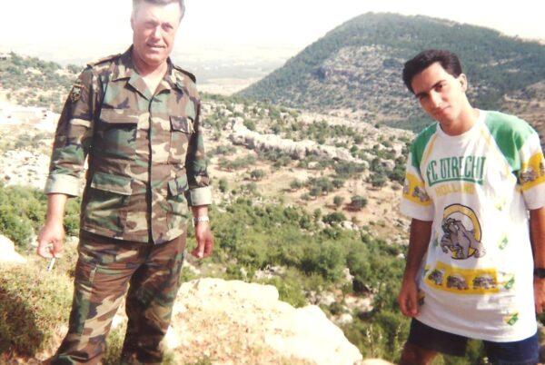 Charbel Boujaoude (R) with his uncle who was in the army. (Courtesy of Charbel Boujaoude)