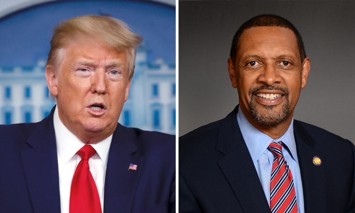 (Left) Former president Donald Trump; (Right) Vernon Jones. (Courtesy of Georgia House of Representatives)