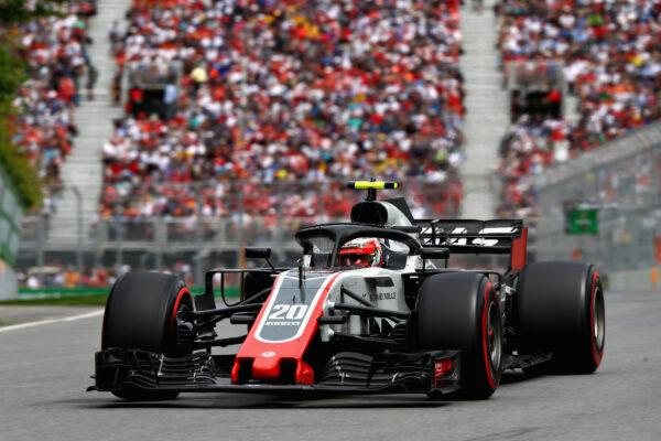 Kevin Magnussen of Denmark driving the (20) Haas F1 Team VF-18 Ferrari on track during the Canadian Formula One Grand Prix at Circuit Gilles Villeneuve in Montreal, Canada, on June 10, 2018. (Mark Thompson/Getty Images)