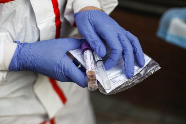 Sample collection kits at an AllCare Family Medical Clinic, a site that conducts drive-thru testing for the CCP virus in Washington on April 6, 2020. (Samira Bouaou/The Epoch Times)