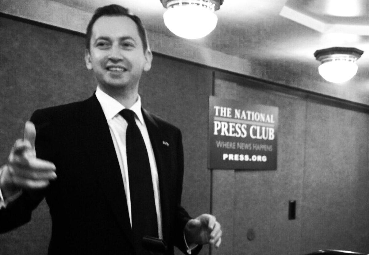 Sergei Millian in the National Press Club in Washington in February 2014. (Courtesy of Sergei Millian)