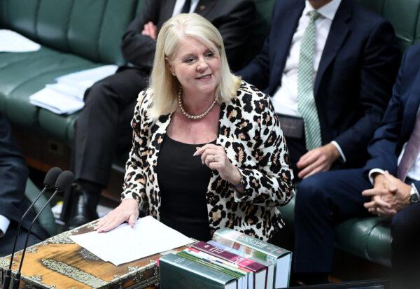Minister for Science and Technology Karen Andrews speaks during Question Time in the House of Representatives at Parliament House on February 11, 2020 in Canberra, Australia. (Tracey Nearmy/Getty Images)
