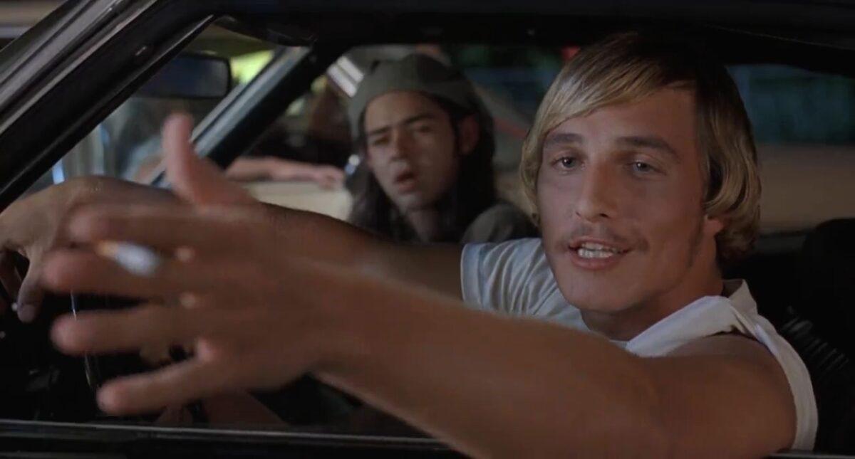 Slater (Rory Cochrane, L) and Wooderson (Matthew McConaughey) in "Dazed and Confused." (Gramercy Pictures)