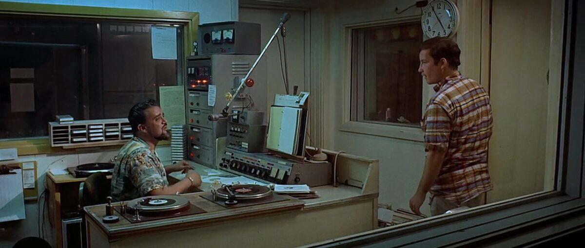 Wolfman Jack (L) as himself, and Richard Dreyfuss, in "American Graffiti." (Universal Pictures)