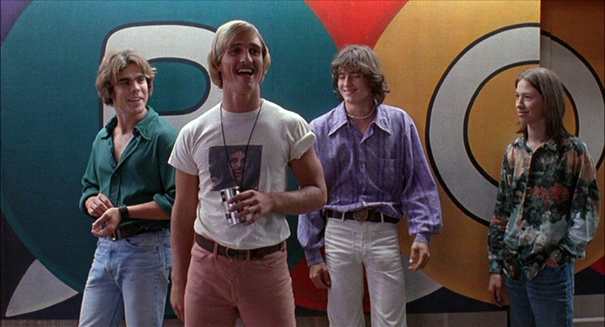 (L–R) Sasha Jenson, Matthew McConaughey, Jason London, and Wiley Wiggins, in "Dazed and Confused." (Gramercy Pictures)