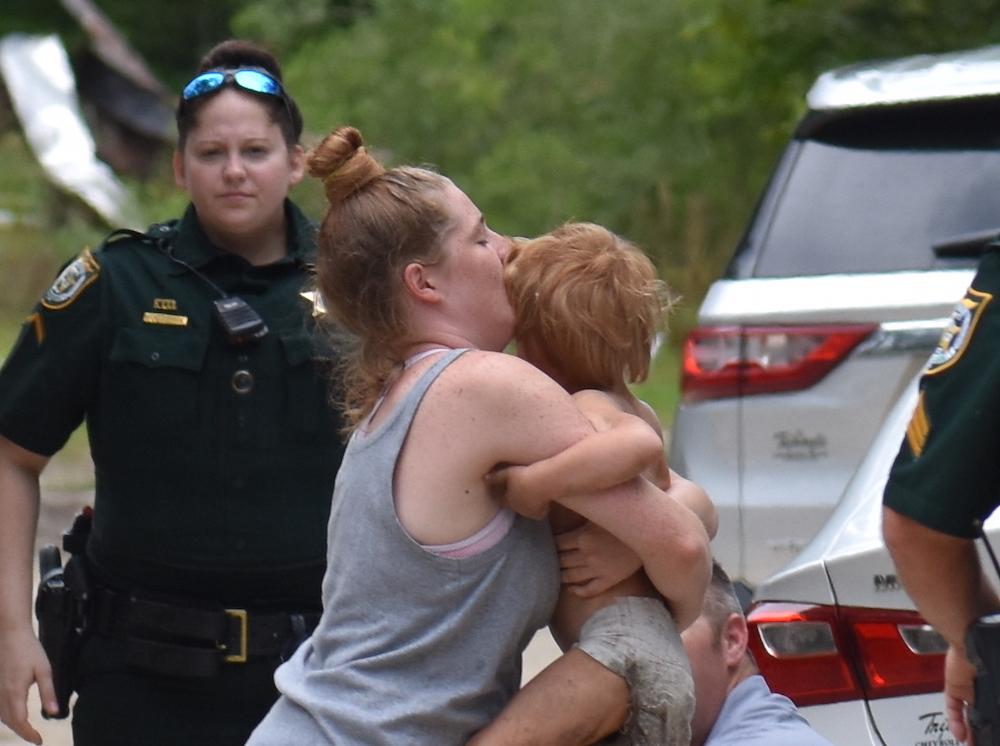 Marshall with his mom after he was found. (Courtesy ofWalton County Sheriff's Office)