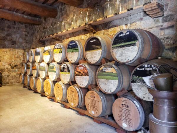 Barrels on display at Castello di Amorosa. (Ilene Eng/The Epoch Times)