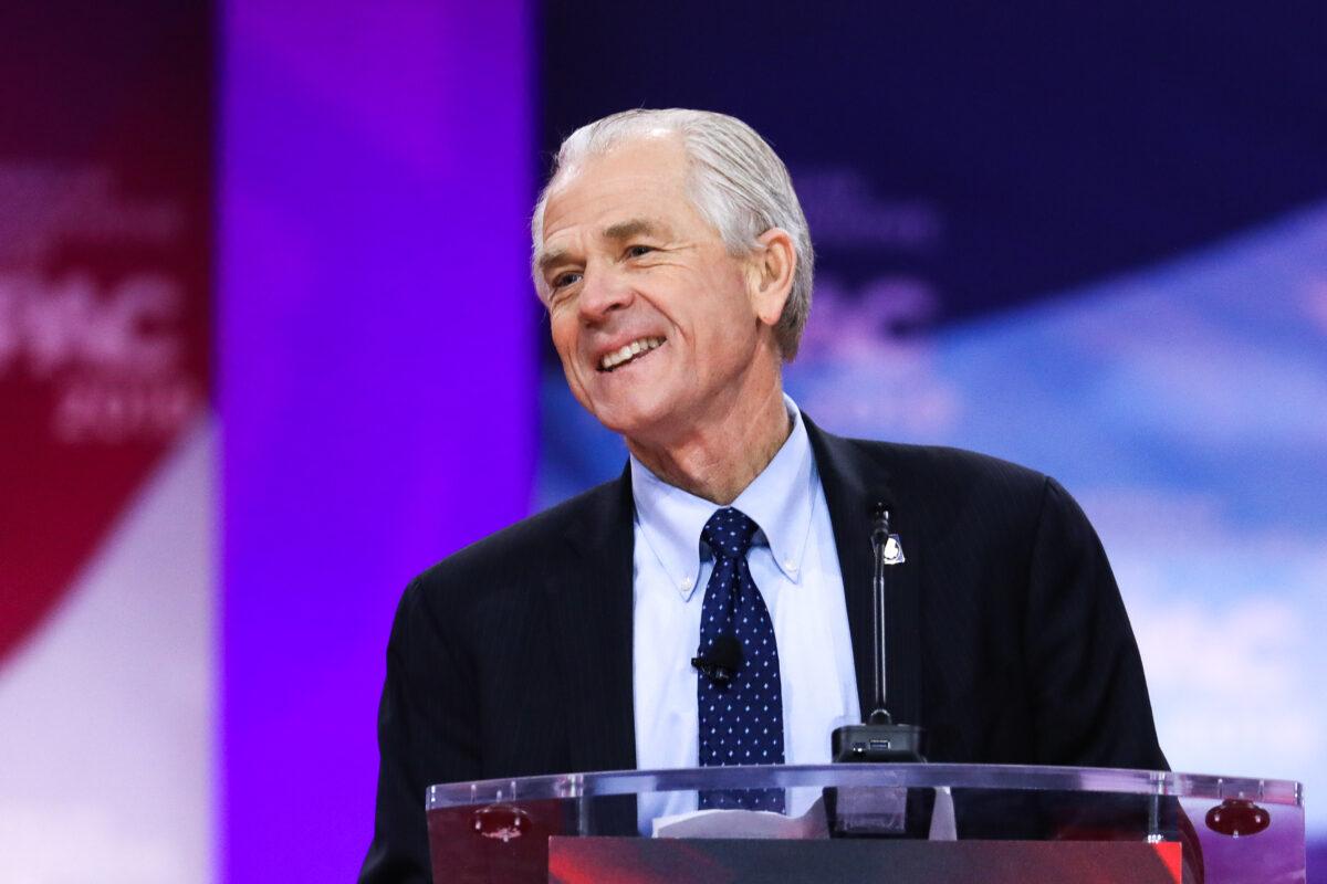 Peter Navarro, Director of the White House National Trade Council, at the CPAC convention in National Harbor, Md., on March 1, 2019. (Samira Bouaou/The Epoch Times)