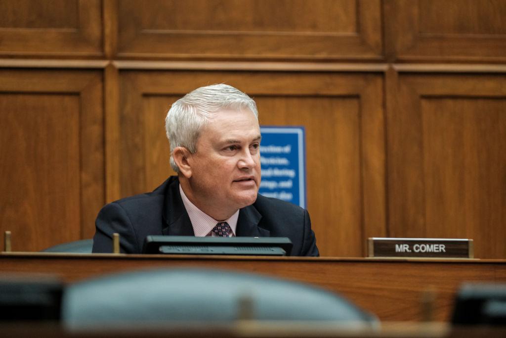 Rep. James Comer (R-Ky.) listens at a hearing before the House Committee on Oversight, Environment Subcommittee in the Rayburn Building in Washington on July 24, 2020. (Michael A. McCoy/Getty Images)