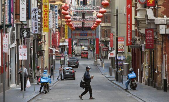 Melbourne's Chinatown on August 13, 2020. (William West/AFP via Getty Images)