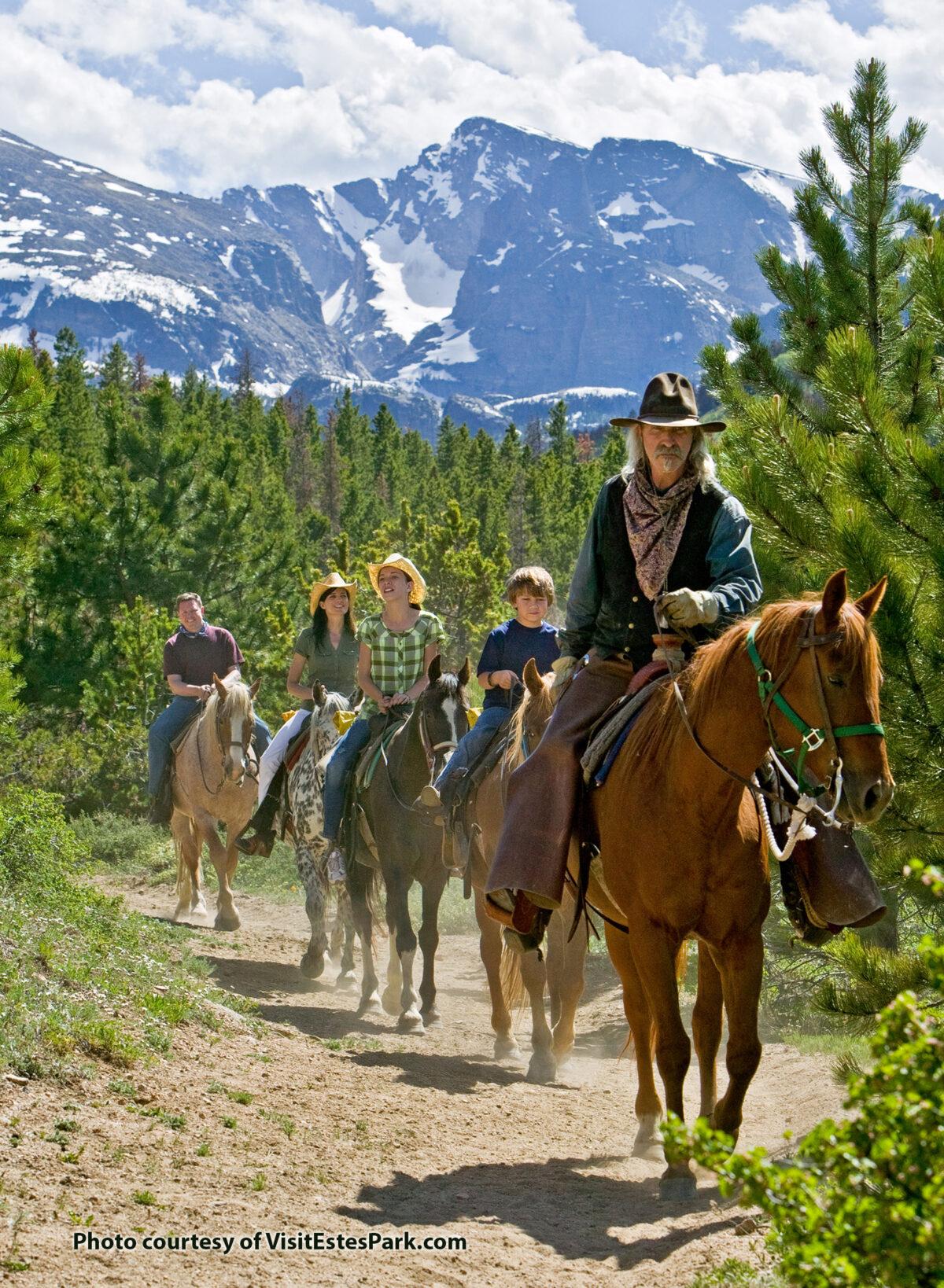 Horseback ride through Rocky Mountain National Park. (Courtesy of Visit Estes Park)