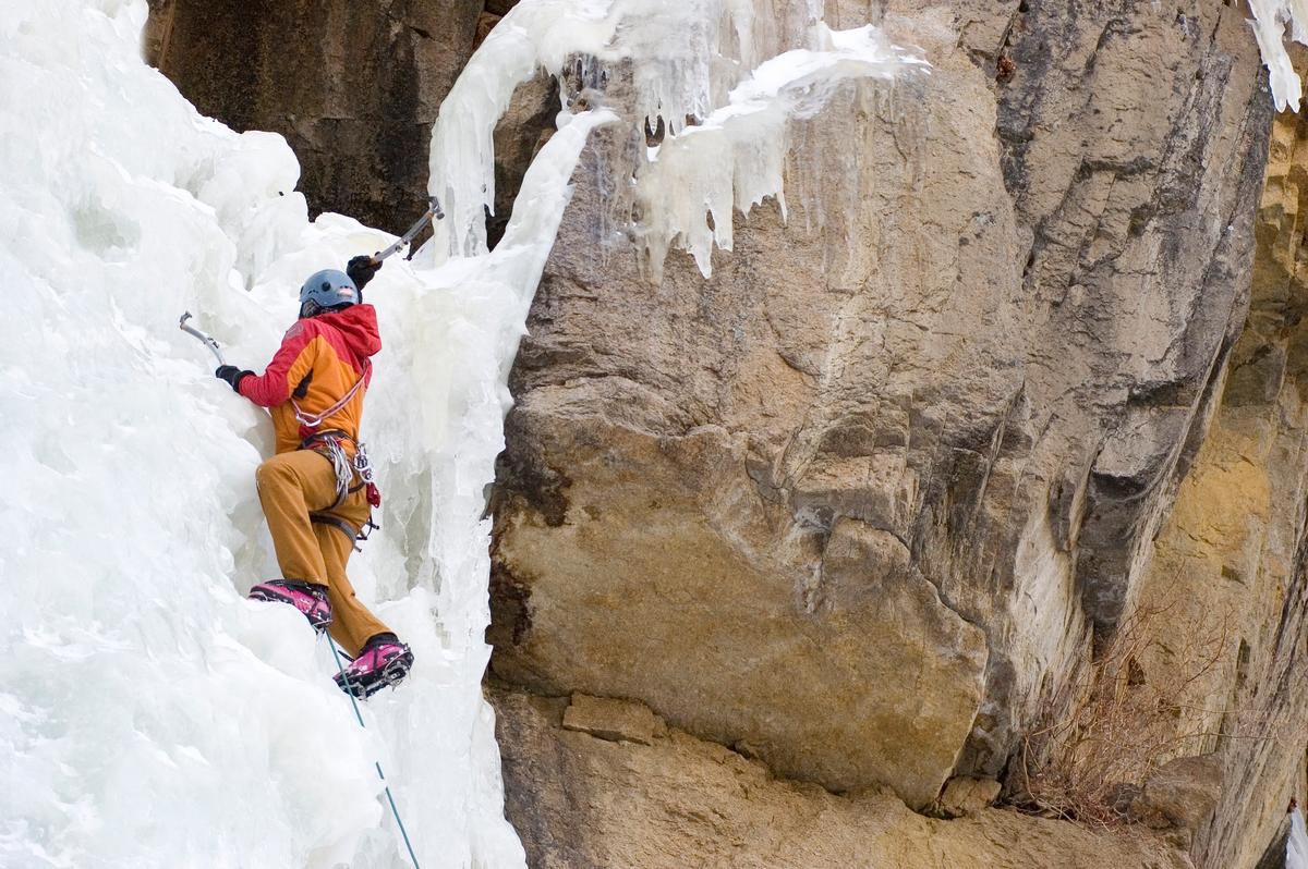 Ice climbing. (Courtesy of Visit Estes Park)