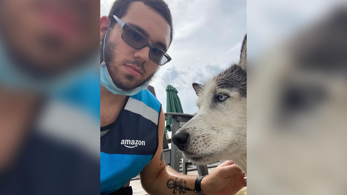 John Cassabria, 24, an Amazon delivery driver who saved a drowning dog during his shift. (Courtesy of John Cassabria)