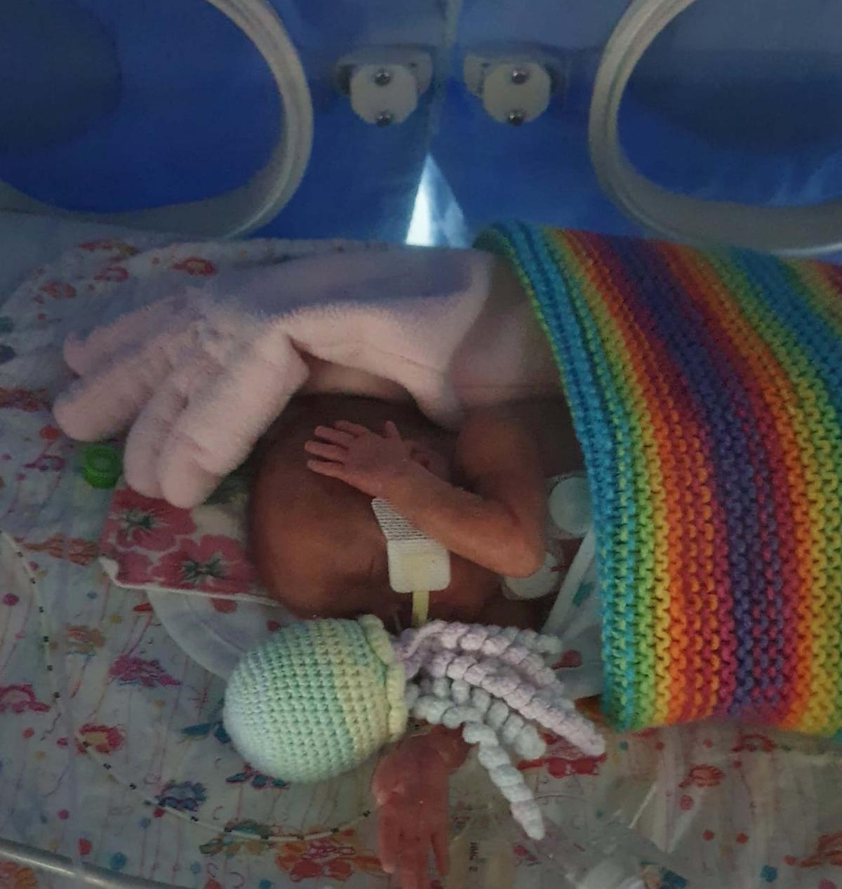 Millie, born at 23 weeks and six days, weighed less than a bag of rice. (Caters News)