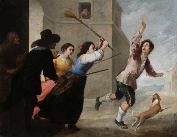 "The Prodigal Son Driven Out," 1660s, by Bartolomé Esteban Murillo. Oil on canvas; 41 1/8 inches by 53 inches. Presented by Sir Alfred and Lady Beit, 1987; Beit Collection. (National Gallery of Ireland)