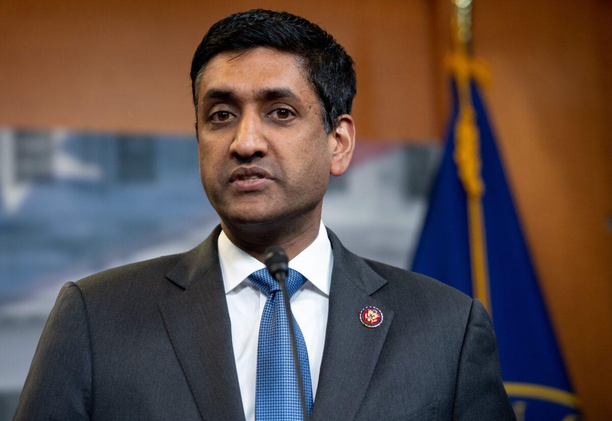 Rep. Ro Khanna (D-Calif.) speaks during a press conference at Capitol Hill in Washington on April 4, 2019. (Saul Loeb/AFP via Getty Images)