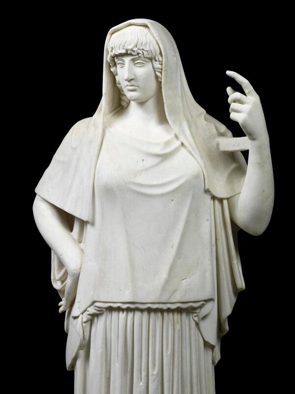 Hestia Giustiniani. Although the statue is named Hestia, the statue may represent the goddesss Hera or Demeter, according to the University of Cambridge, Museum of Classical Archaeology Database. (Lorenzo De Masi/Torlonia Foundation)