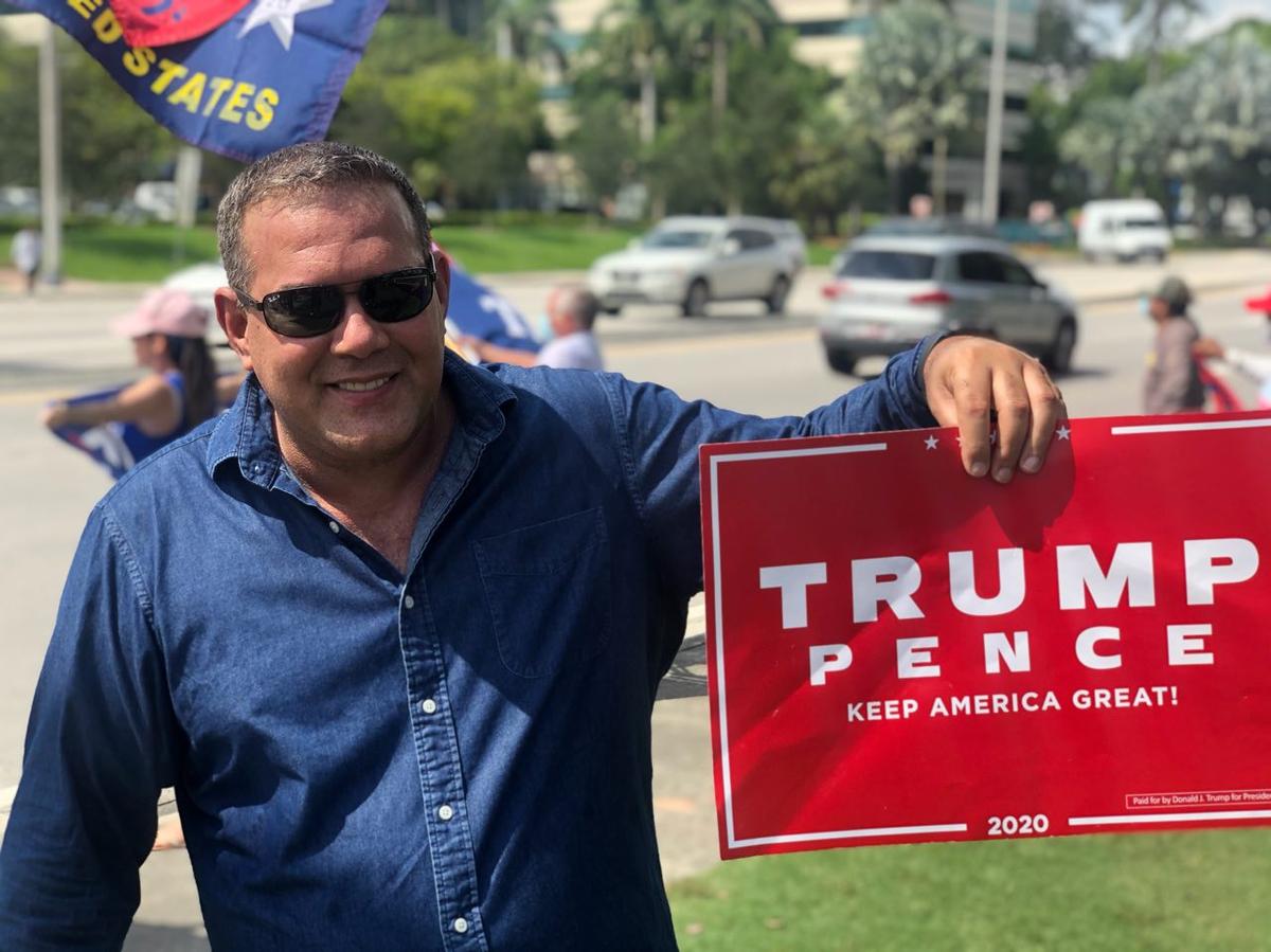 Alex Gubanos outside Trump National Doral Miami in Miami, on Sept. 25. (Bowen Xiao/The Epoch Times.)